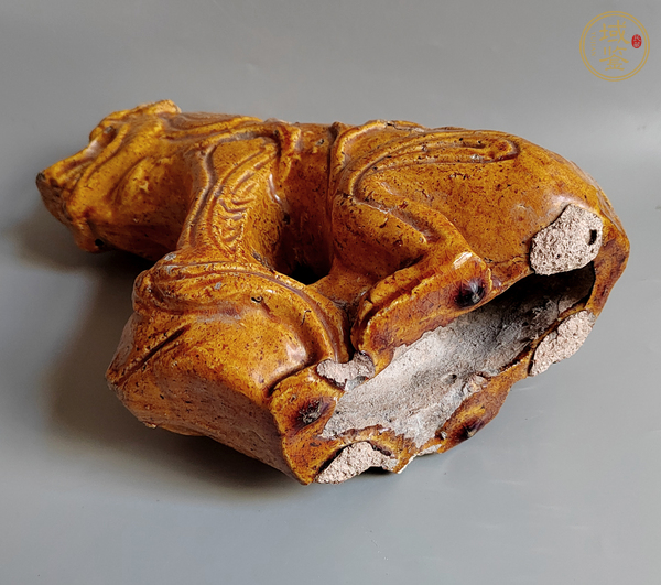 古玩陶瓷黃釉屋脊獸真品鑒賞圖