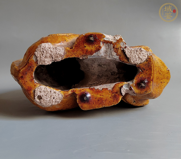 古玩陶瓷黃釉屋脊獸真品鑒賞圖