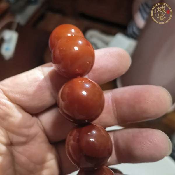 古玩紅瑪瑙珠串真品鑒賞圖