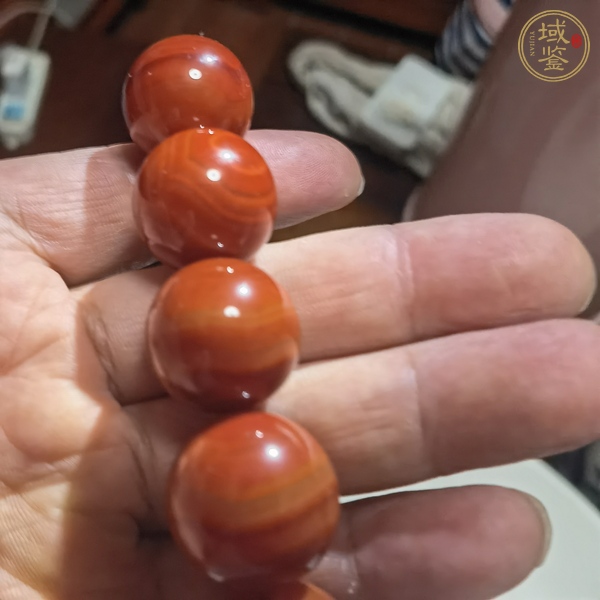 古玩玉器紅瑪瑙珠串真品鑒賞圖