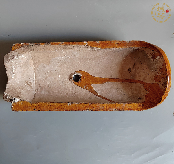 古玩陶瓷黃釉龍紋瓦當(dāng)真品鑒賞圖