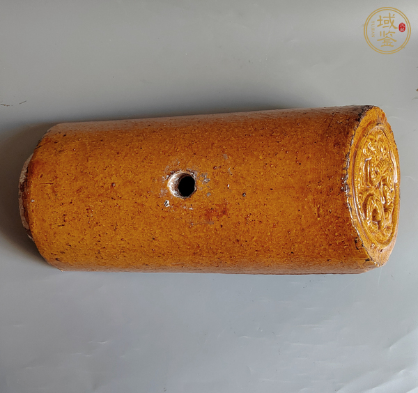 古玩陶瓷黃釉龍紋瓦當(dāng)真品鑒賞圖