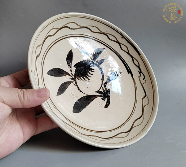 古玩陶瓷磁州窯壽桃盤真品鑒賞圖