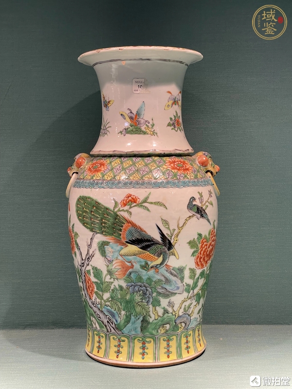 古玩陶瓷廣彩花鳥雙耳瓶真品鑒賞圖