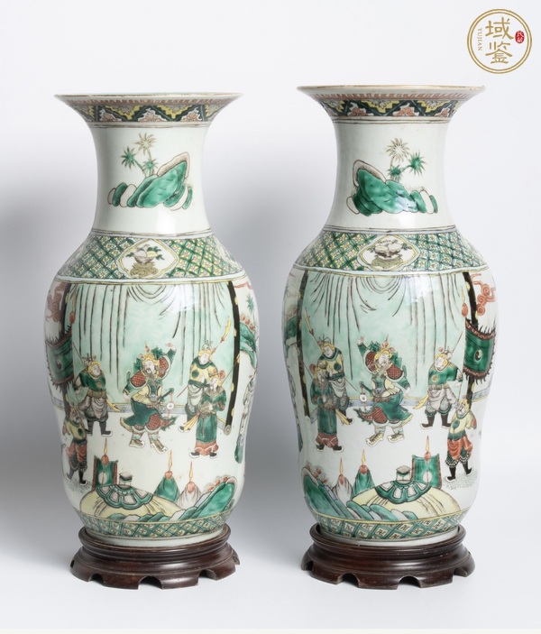 古玩陶瓷五彩人物紋瓶一對(duì)真品鑒賞圖