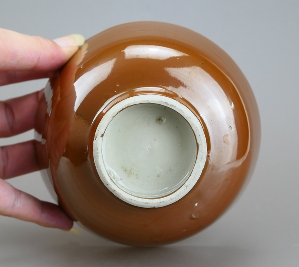 古玩陶瓷清晚期.紫金釉茶碗拍賣,當前價格66元