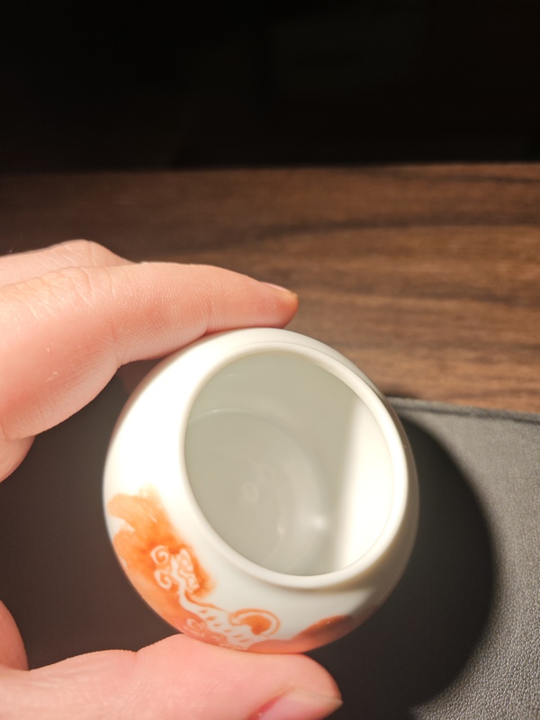 古玩陶瓷清晚期獅子繡球紋水盂拍賣，當(dāng)前價(jià)格850元