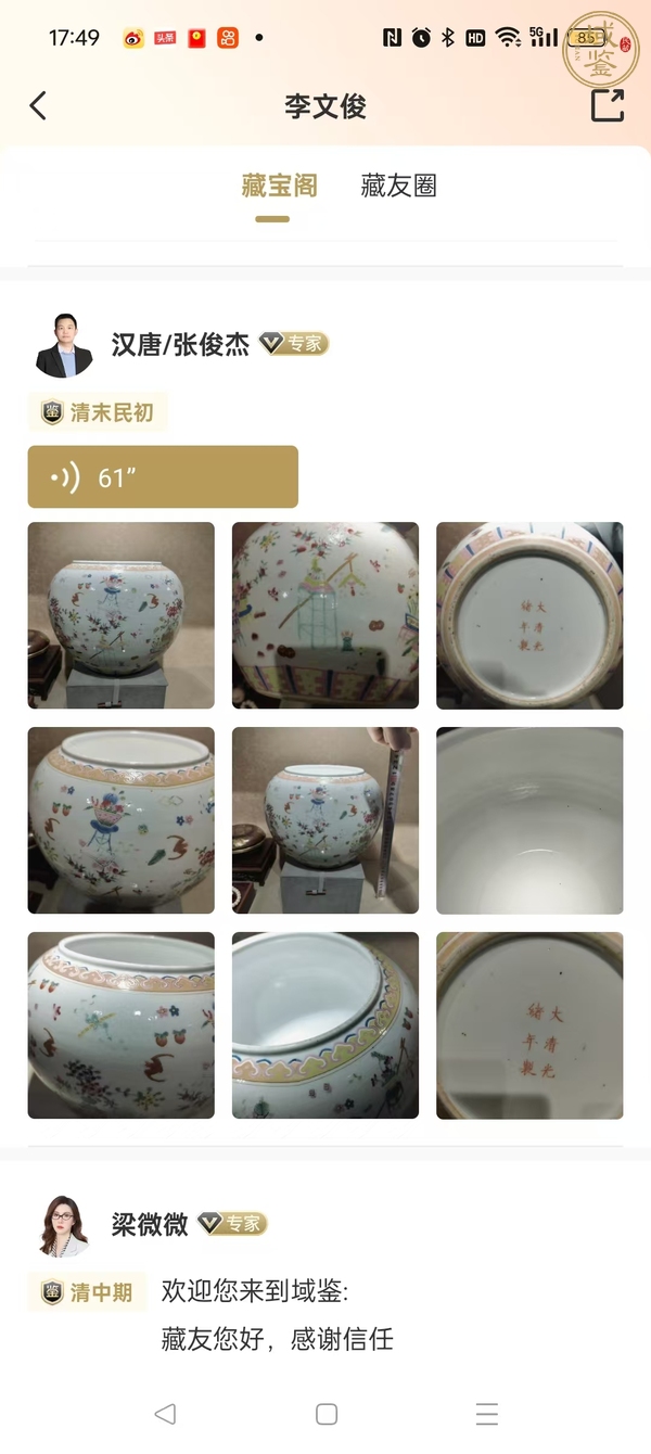 古玩陶瓷粉彩水呈真品鑒賞圖