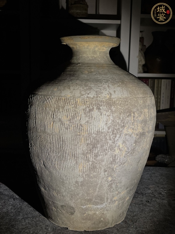 古玩陶瓷漢繩紋罐真品鑒賞圖