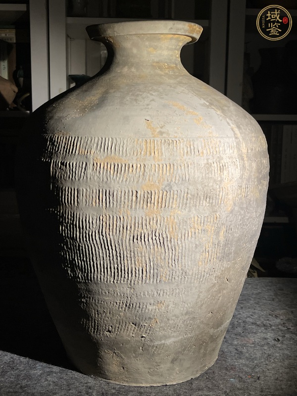 古玩漢繩紋罐真品鑒賞圖