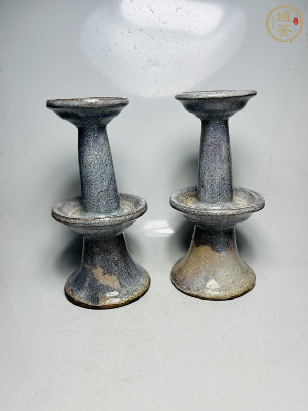 古玩陶瓷窯變釉燈臺真品鑒賞圖