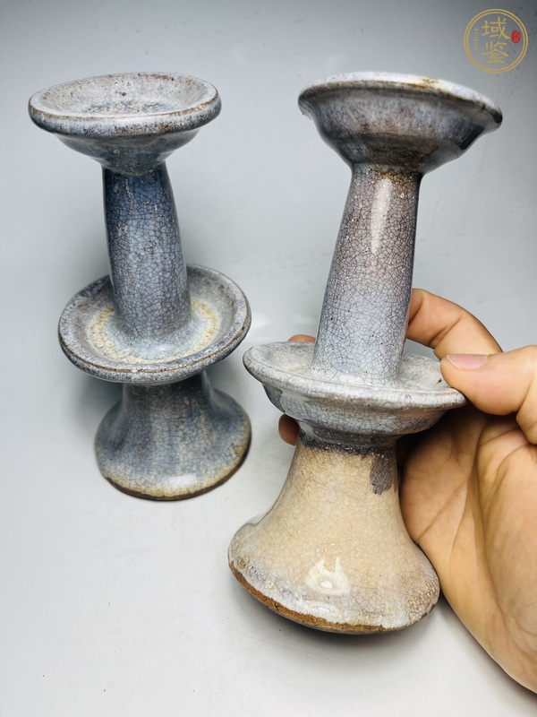 古玩陶瓷窯變釉燈臺真品鑒賞圖