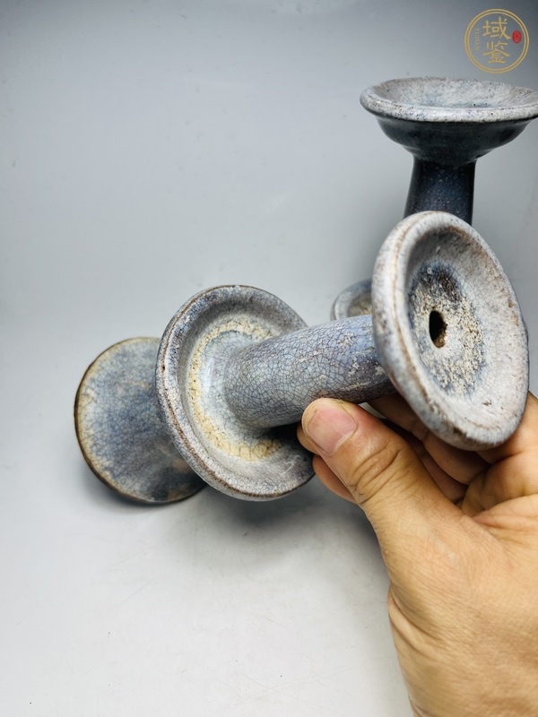 古玩陶瓷窯變釉燈臺真品鑒賞圖