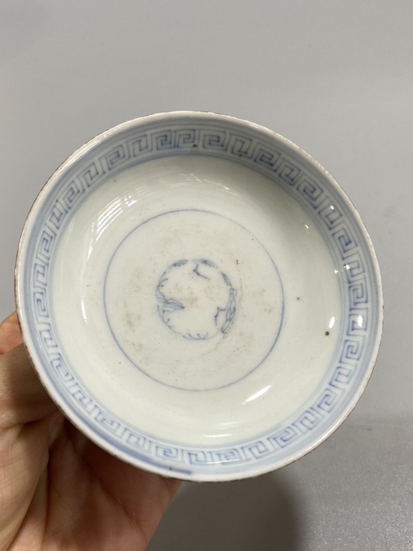 古玩陶瓷民國青花礬紅描金蓋碗茶盞拍賣，當前價格298元