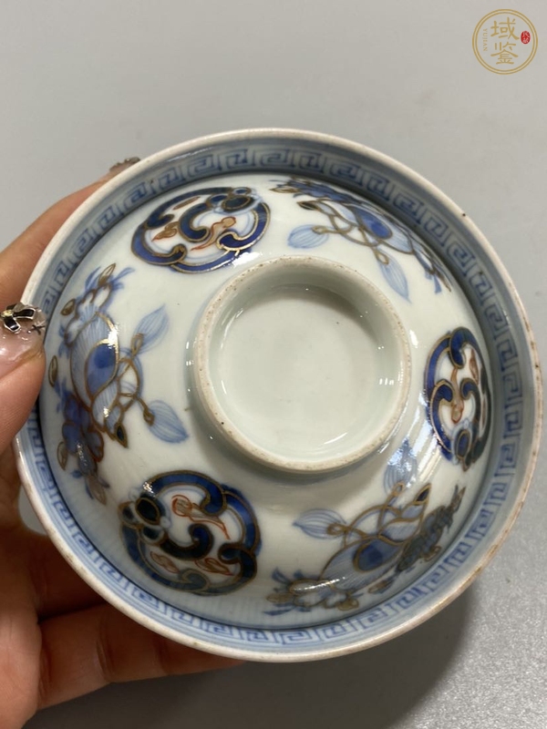 古玩陶瓷民國青花描金蓋碗真品鑒賞圖