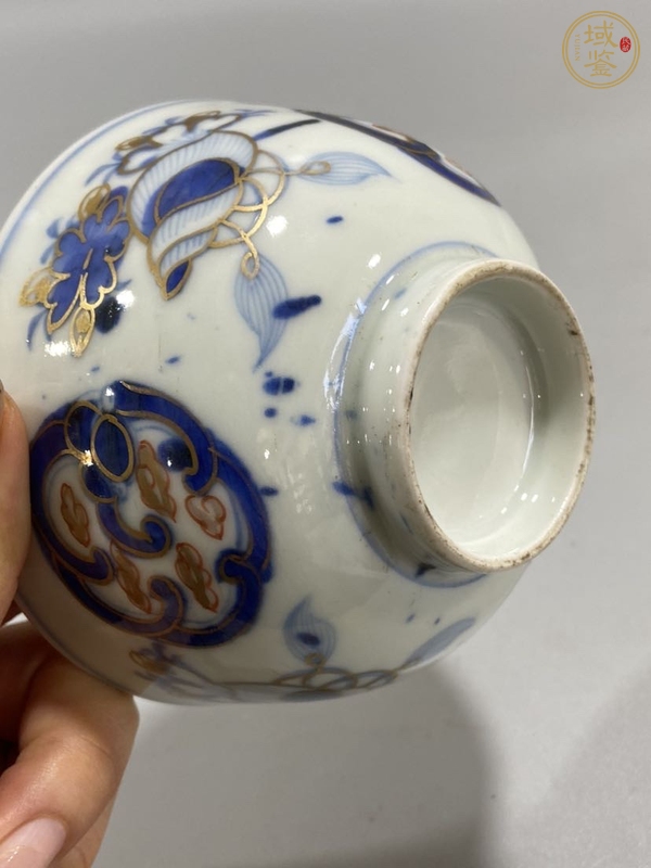 古玩陶瓷民國青花描金蓋碗真品鑒賞圖