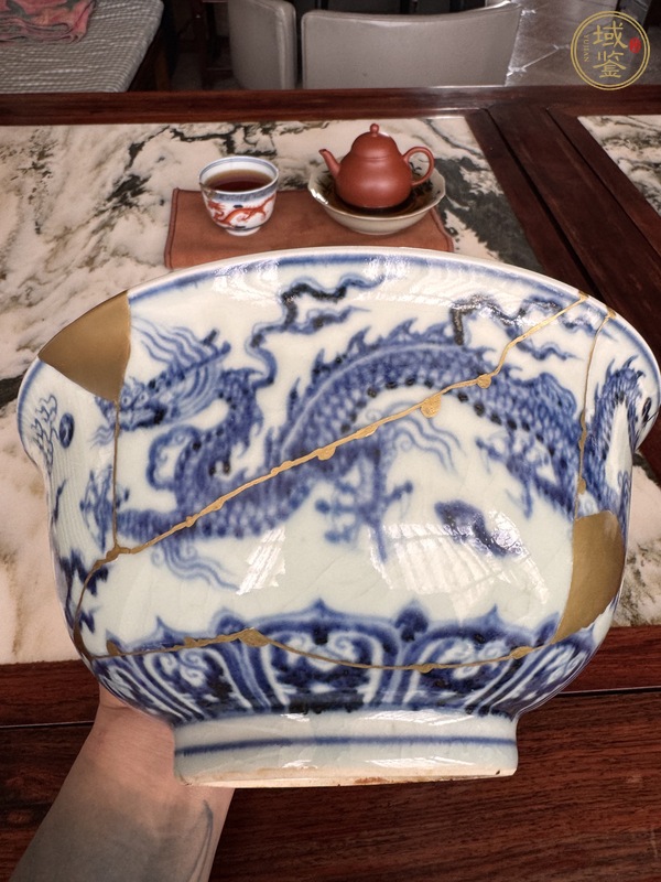 古玩陶瓷龍紋青花碗真品鑒賞圖