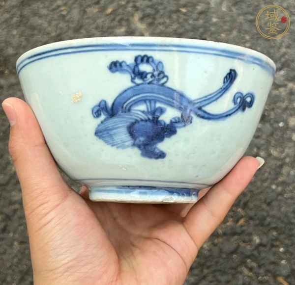 古玩陶瓷明萬歷 青花螭龍紋碗真品鑒賞圖