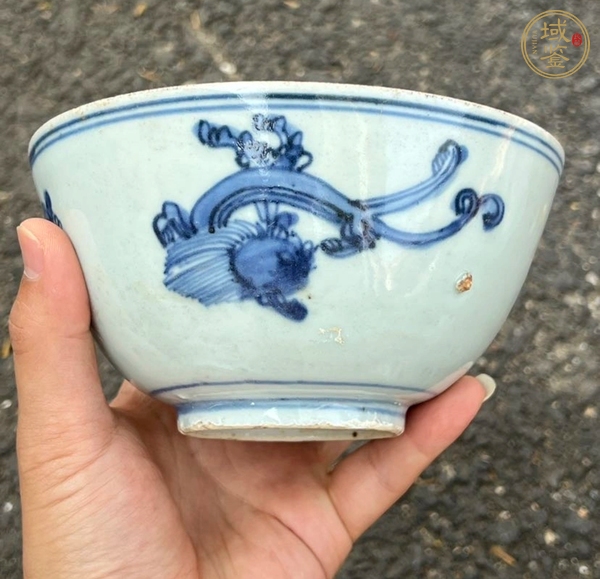 古玩陶瓷明萬歷 青花螭龍紋碗真品鑒賞圖