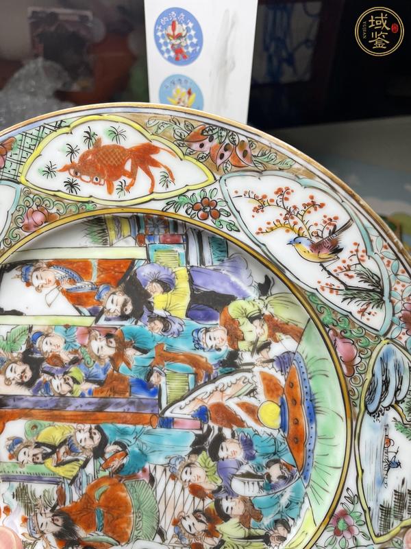 古玩陶瓷晚清廣彩盤真品鑒賞圖