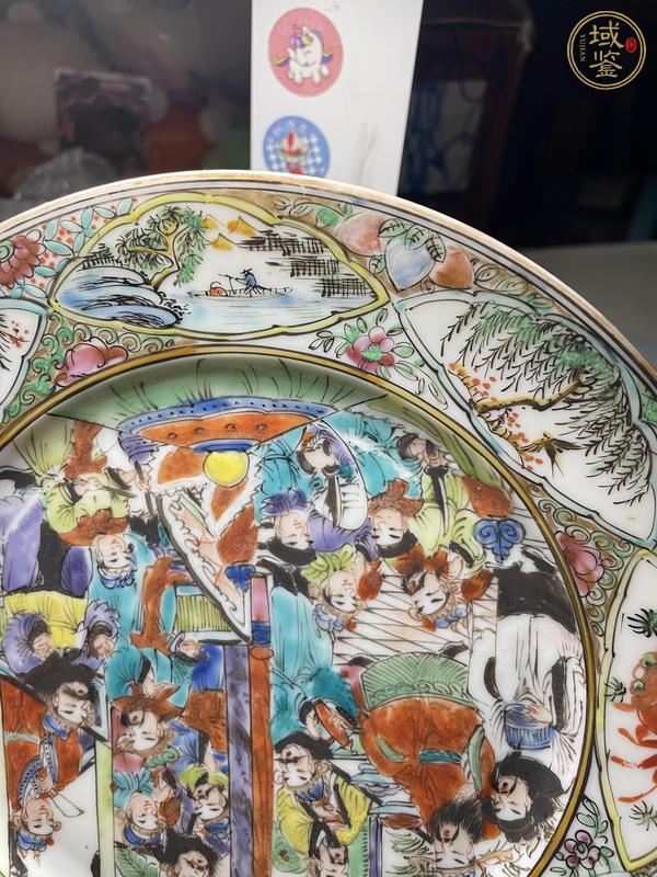 古玩陶瓷晚清廣彩盤真品鑒賞圖