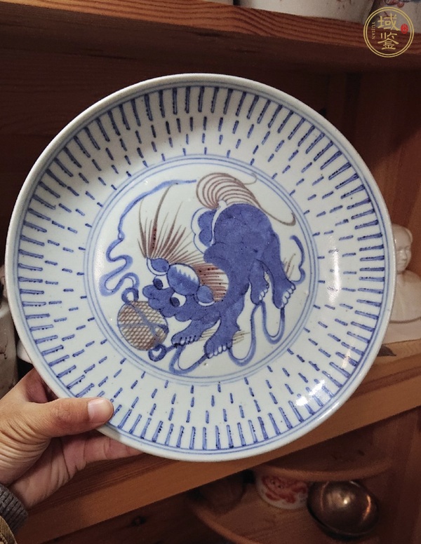 古玩陶瓷青花釉里紅盤真品鑒賞圖