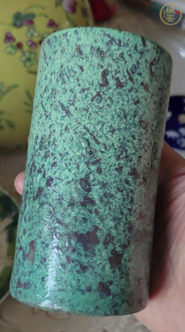古玩陶瓷爐鈞釉筆筒真品鑒賞圖
