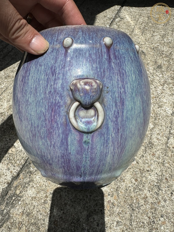 古玩陶瓷窯變洗雙耳洗真品鑒賞圖