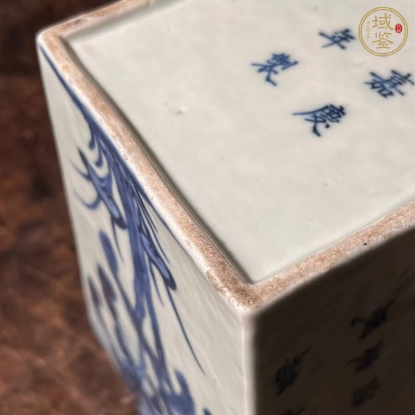 古玩陶瓷青花四方筆筒真品鑒賞圖