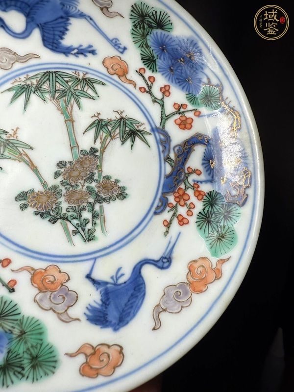 古玩陶瓷松鶴紋盤真品鑒賞圖