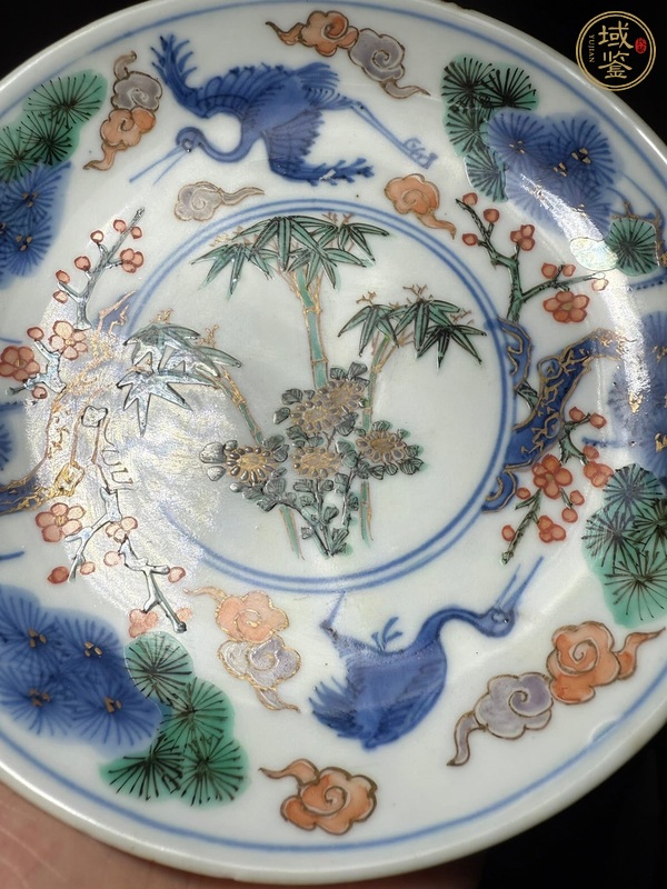 古玩陶瓷松鶴紋盤真品鑒賞圖