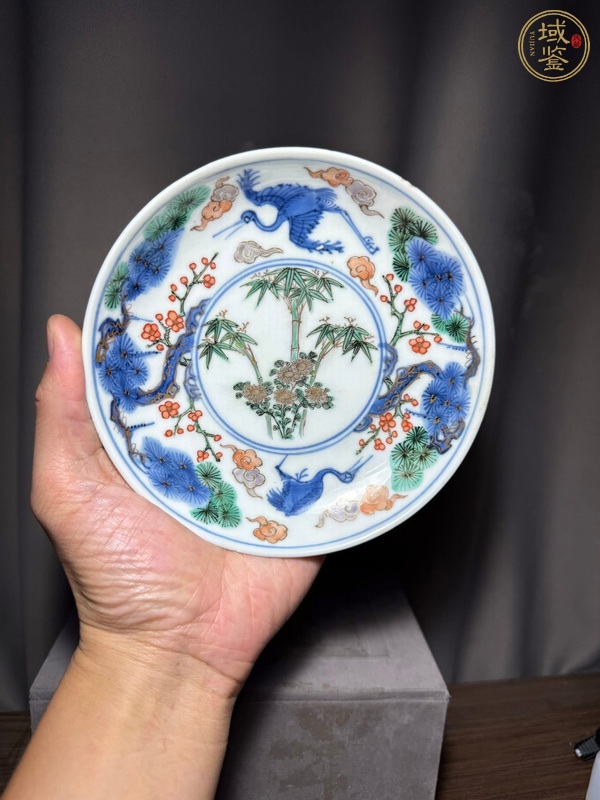 古玩陶瓷松鶴紋盤真品鑒賞圖