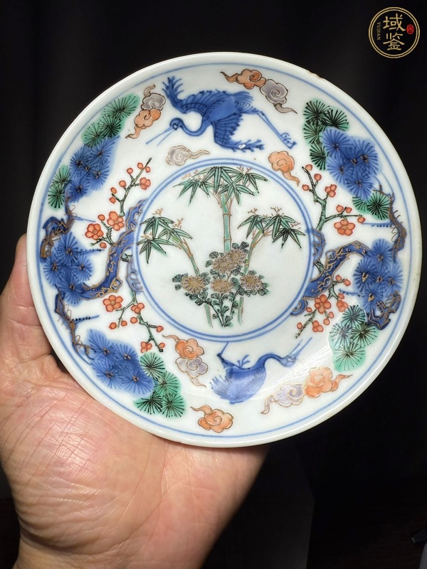 古玩陶瓷松鶴紋盤真品鑒賞圖