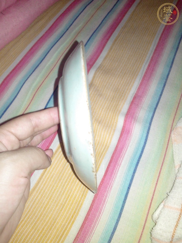 古玩陶瓷豆青釉盤真品鑒賞圖