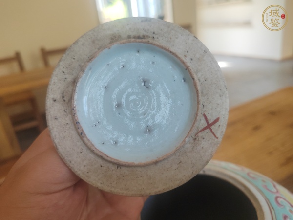 古玩陶瓷博古圖粉彩西瓜罐真品鑒賞圖