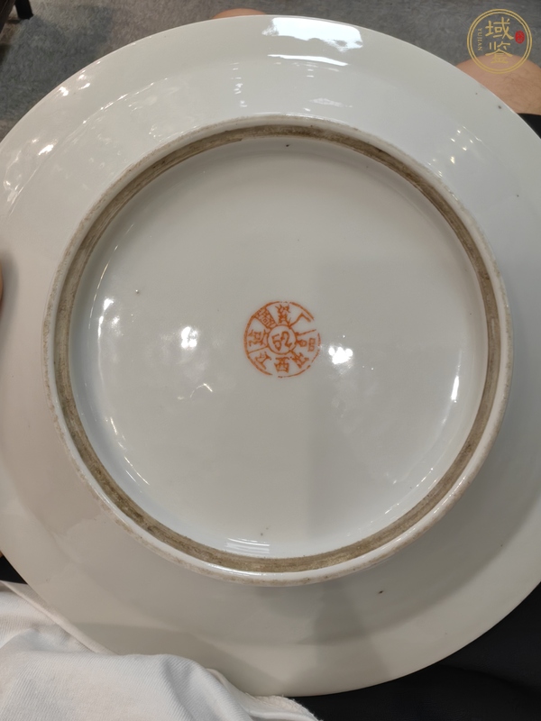古玩陶瓷花鳥紋粉彩盤真品鑒賞圖