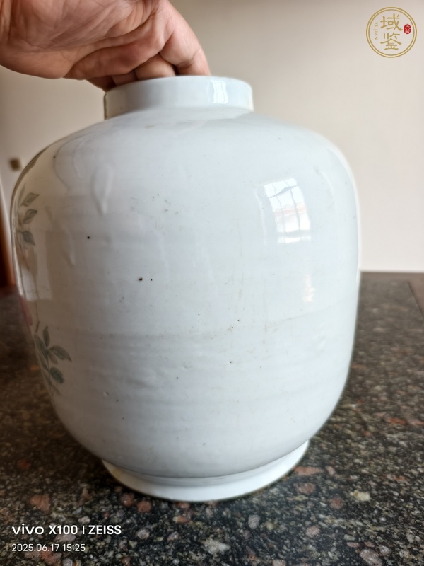 古玩陶瓷花卉紋粉彩罐真品鑒賞圖