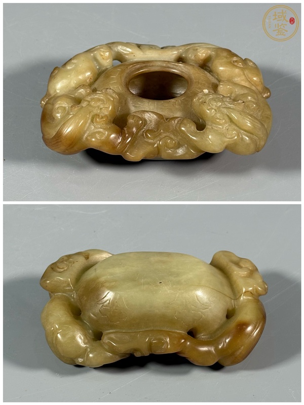 古玩玉器岫玉雕“螭龍紋水盂”真品鑒賞圖