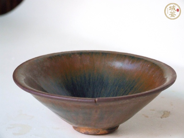 古玩陶瓷建窯兔毫喇叭口盞真品鑒賞圖