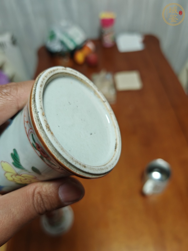 古玩陶瓷粉彩花觚真品鑒賞圖