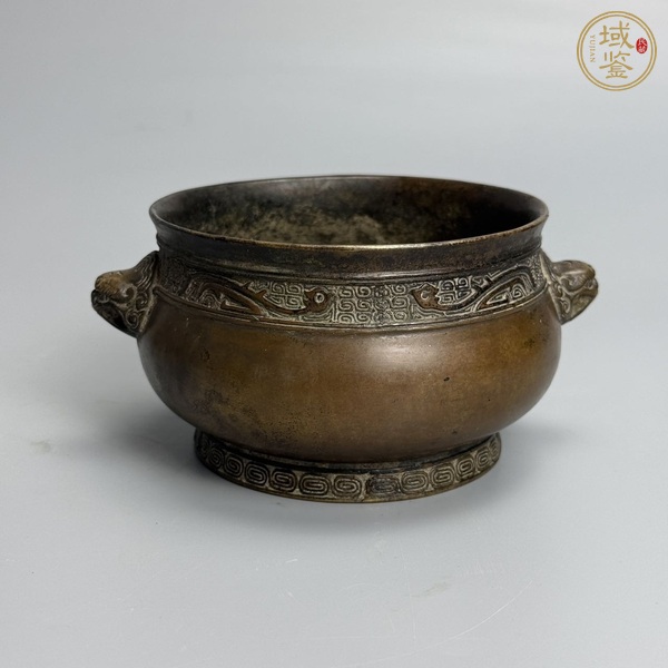 古玩錦邊獅耳爐真品鑒賞圖