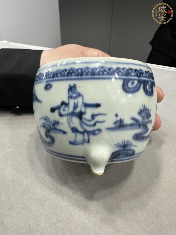 古玩陶瓷青花人物紋香爐真品鑒賞圖