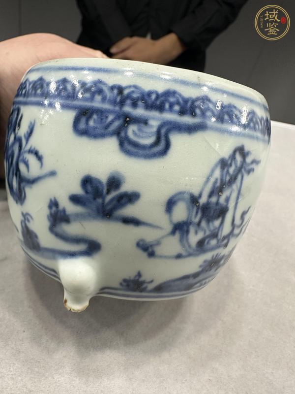 古玩陶瓷青花人物紋香爐真品鑒賞圖