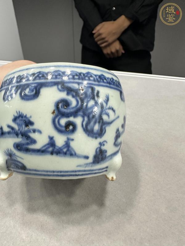 古玩陶瓷青花人物紋香爐真品鑒賞圖
