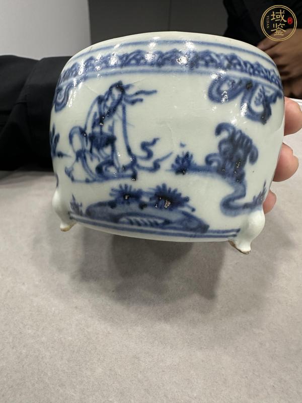 古玩陶瓷青花人物紋香爐真品鑒賞圖