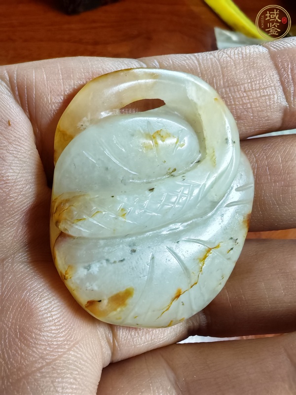 古玩玉器和田玉雕“荷葉墜”真品鑒賞圖
