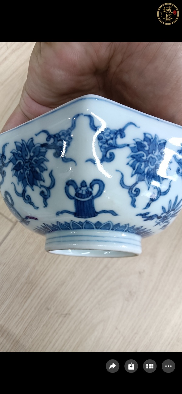 古玩陶瓷六方青花碗真品鑒賞圖