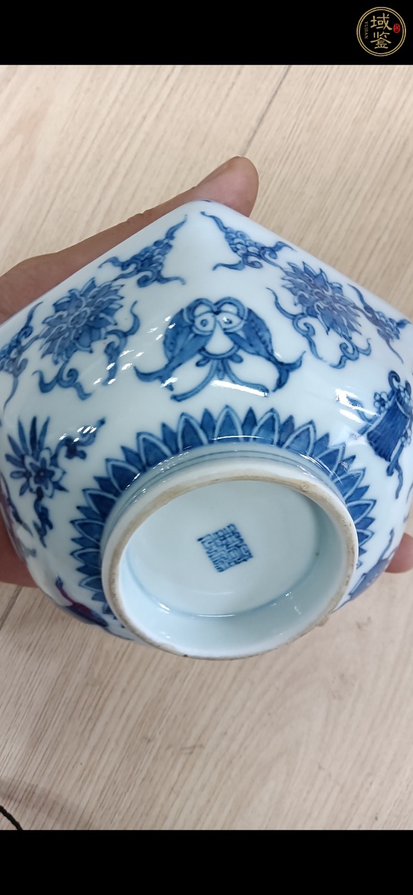 古玩陶瓷六方青花碗真品鑒賞圖