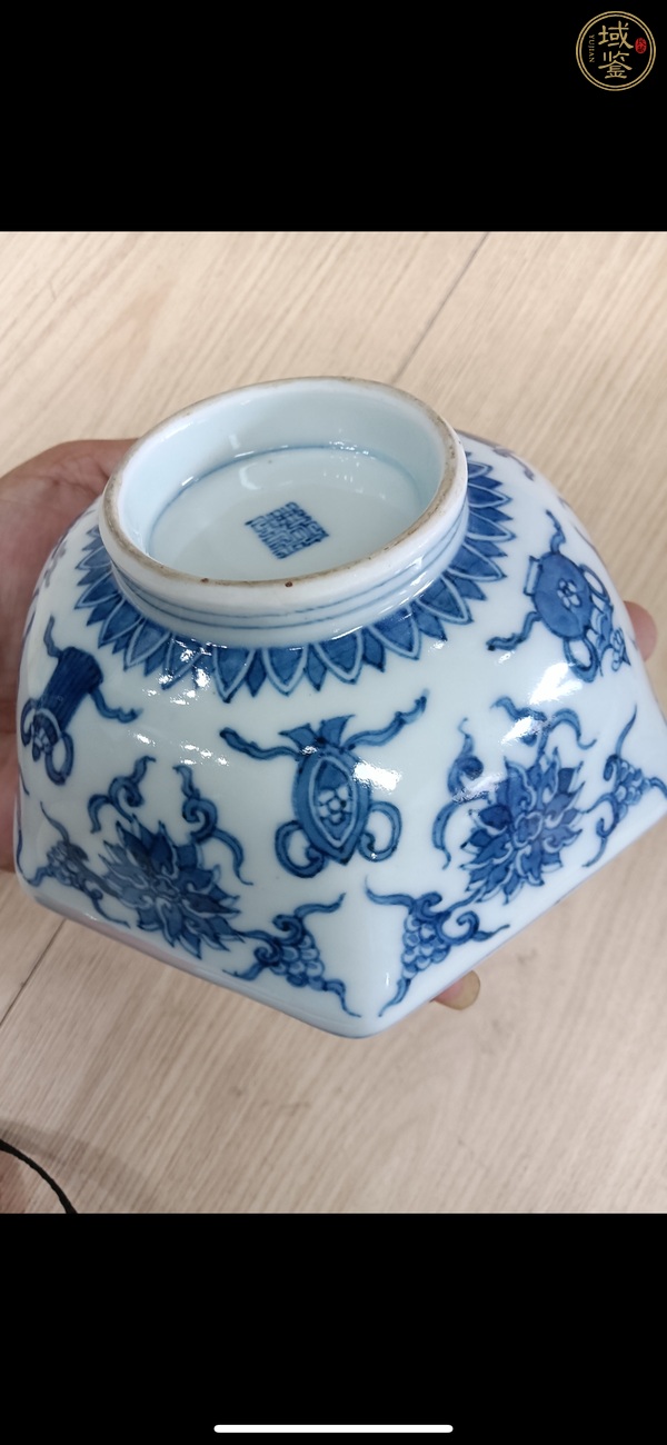 古玩陶瓷六方青花碗真品鑒賞圖