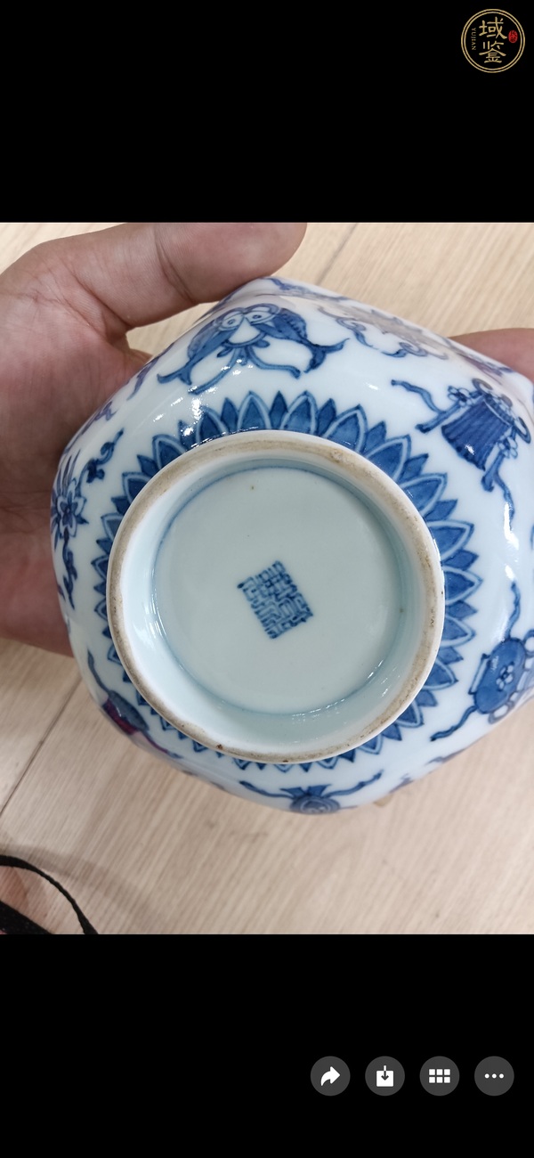 古玩陶瓷六方青花碗真品鑒賞圖
